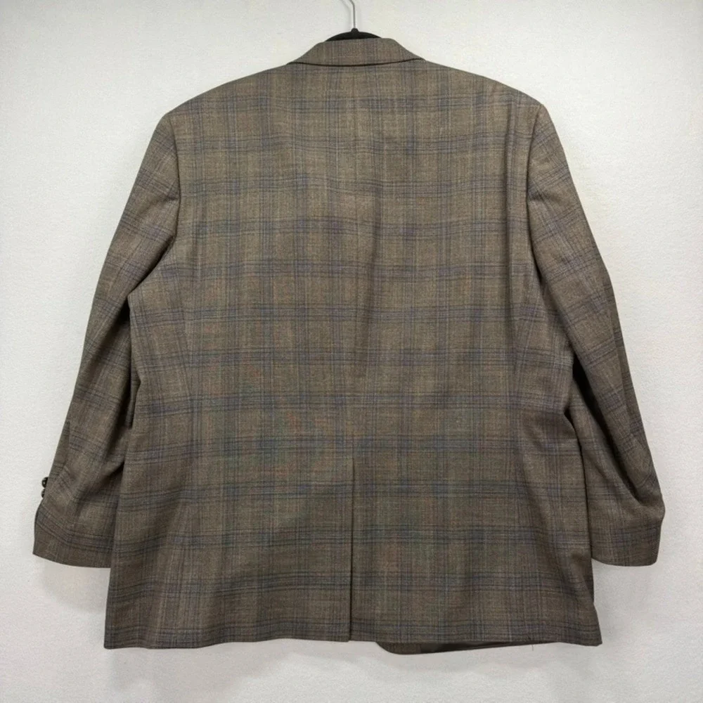 Lauren Ralph Lauren Blazer Jacket Mens 46R Brown Check Formal‎ Black Label Coat